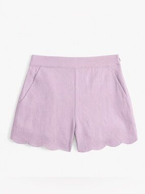 SALE! Abercrombie High-Waist Scallop Hem Women’s Linen Shorts - Lilac Pink Sz 29